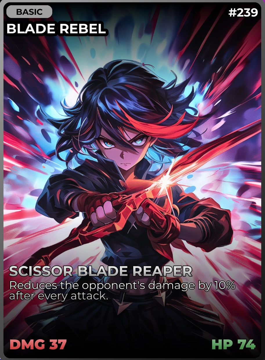 Blade Rebel - Anime Card Clash All Cards