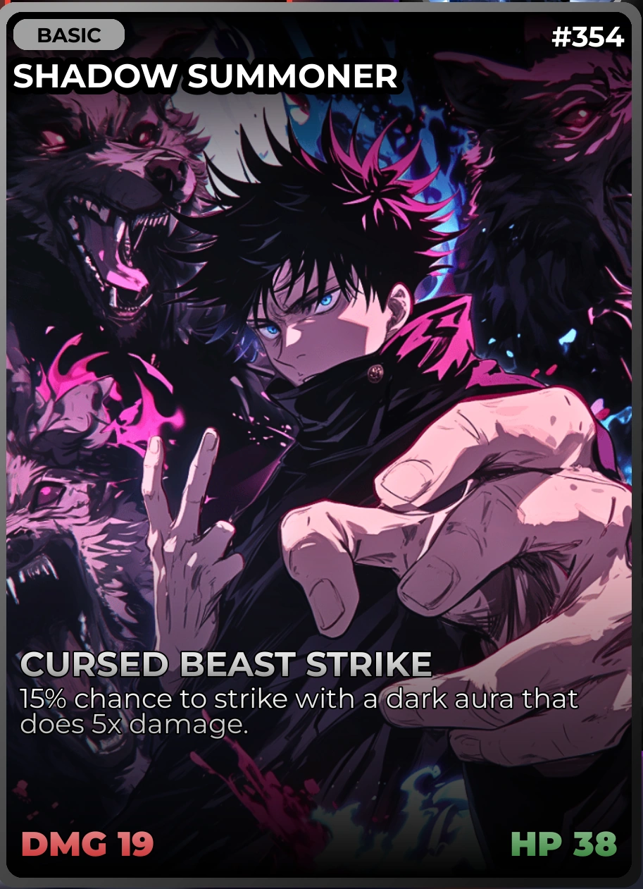 Shadow Commander - Anime Card Clash All Cards